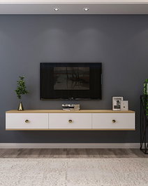 Hanah Home Zuzu 180 Soporte para TV Roble Zafiro y Blanco